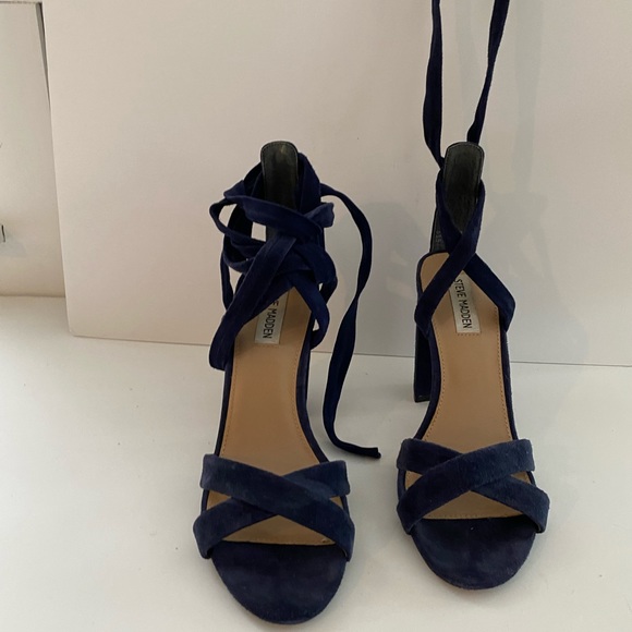 Steve Madden midnight blue suede strappy sandal - Picture 2 of 5